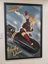 Harley Quinn DC bombshells framed art 