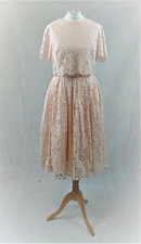 Asos Lace Crop Top Midi Peach