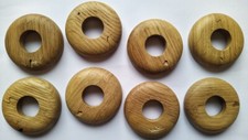 14x Oak Wooden Radiator Pipe Cover for 15-17mm pipe with DEFECTS Wood Rosette