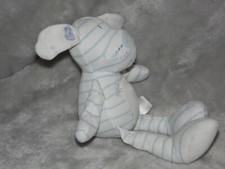 Next dog soft toy white puppy blue stripe comforter