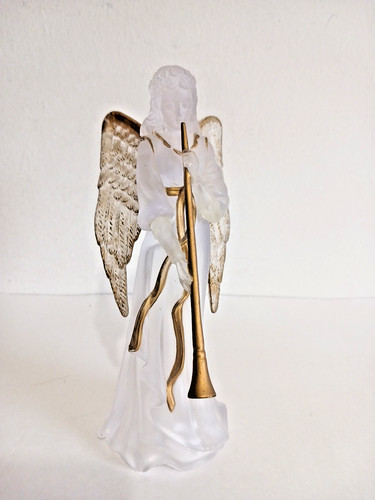 Frosted resin angel figurine - frosted,