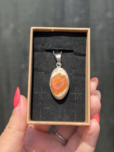 Mexican fire opal s925 pendant - mexican,