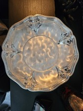 Vintage WMF Ikora Silver Colour Dish / Tray – Scalloped Edge with Grape Motif