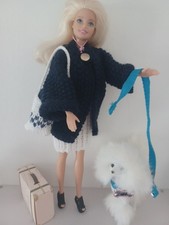 2010 Mattel Barbie Doll With Accessories, A Dog A Suitcase Legwarmers.