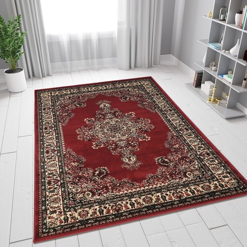 Red traditional rug - red, large