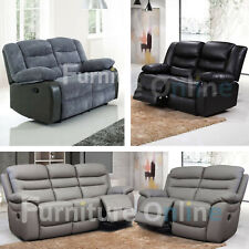 Manual Recliner Sofa Sets | Grey Leather | Black Leather | Rio Fabric Sale Offer