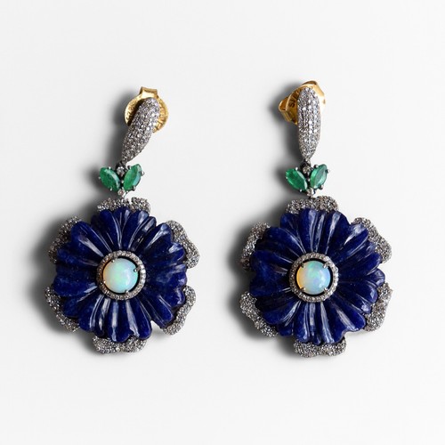 Vintage opal lapis emerald - opal,, lapis,