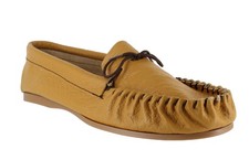 Mens Tan Leather Hand Made Casual Moccs Moccasins Slippers Shoes Sizes 6 to 13