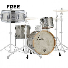 Sonor Vintage Series 22" Drum Kit, Vintage Silver Glitter + FREE SNARE