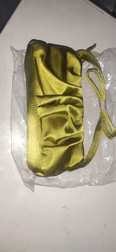 Green satin clutch bag - satin,
