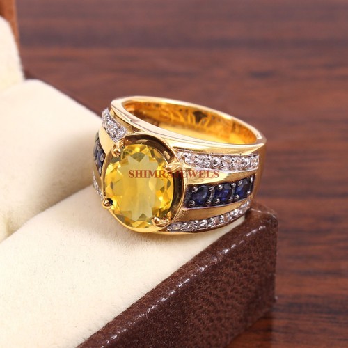 Natural citrine and - and, sapphire