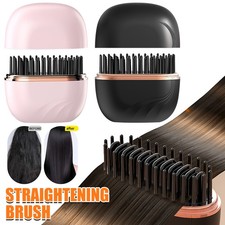 Hair Straightener Brush - Rechargeable & Cordless Mini Hair Straightener Comb