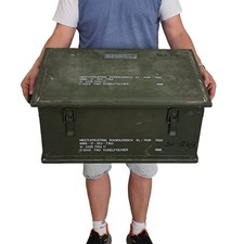 German Army Original Aluminium Crate Transport Box approx. 60 Liter 59.2 × 39.4 × 28 cm