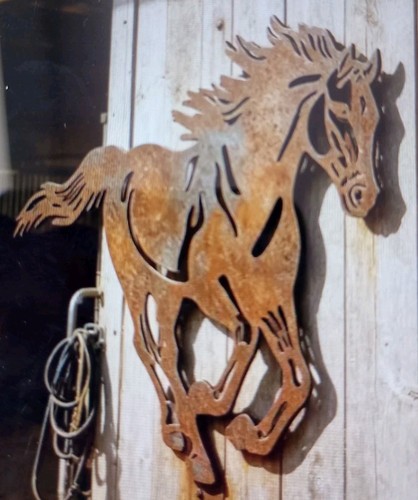 Galloping horse metal wall art - metal,
