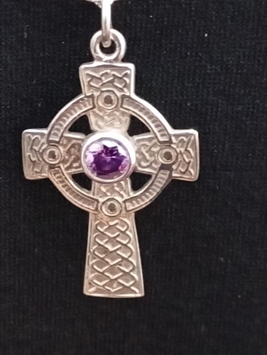 Celtic cross amethyst silver - cross,