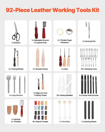 Leather working tools kit - working,