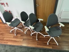 4 x IKEA HATTEFJÄLL Office chair with armrests, grey/white