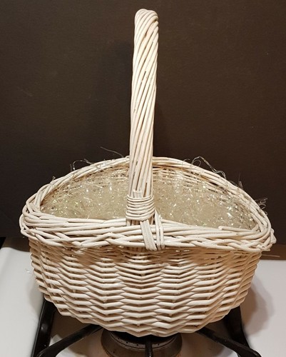 Easter basket white painted - basket,