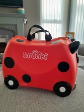TRUNKI Ride On Kids Suitcase Red Harley The Ladybug Ladybird Luggage Case