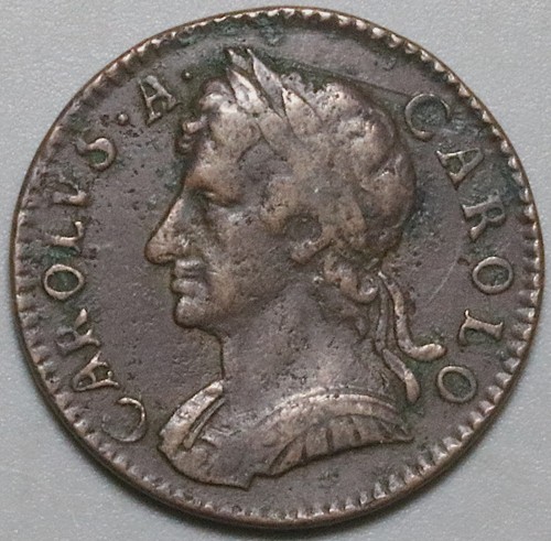 1675 charles farthing vf - ii,