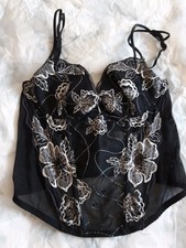 Gorgeous Black + Silver Splendour Basque - 34B