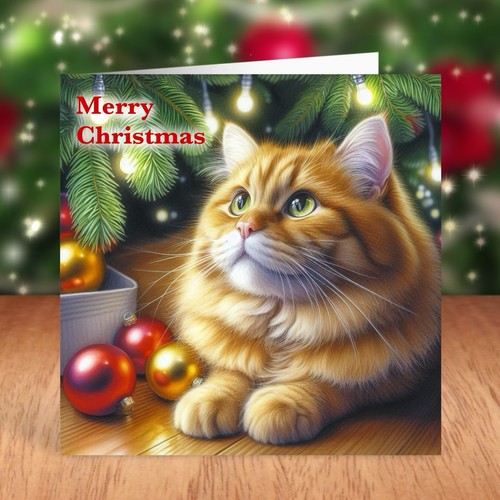 Ginger tabby cat christmas - ginger,