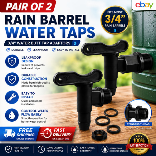 Pair water butt tap - water,