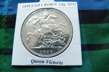 1898 LXII Victorian Silver Crown (Ag .925)  Queen Victoria pre 1920