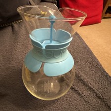 Bodum Pour Drip Over With Coffee Tea Glass Cup Mug Blue Plastic trim drink maker