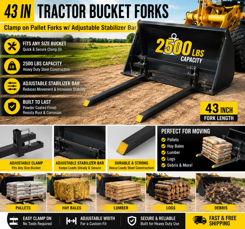 Tractor bucket forks - tractor,