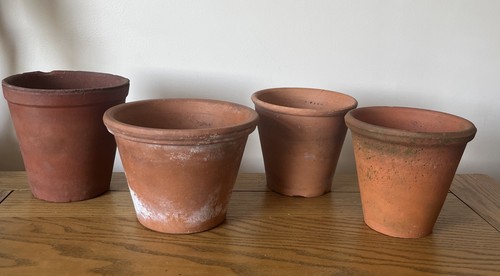 Four vintage large hand thrown