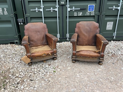 Pair antique leather - pair,