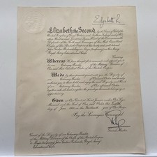 British royal document Queen Elizabeth ll autograph Prince Philip Autograph