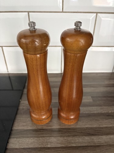 Vintage teak wood salt - vintage,