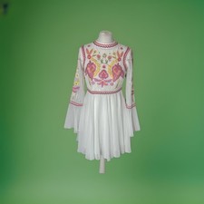 FROCK & FRILL WHITE/MULTI EMBROIDERED BOHO VIBE SHORT DRESS FITS 8-10