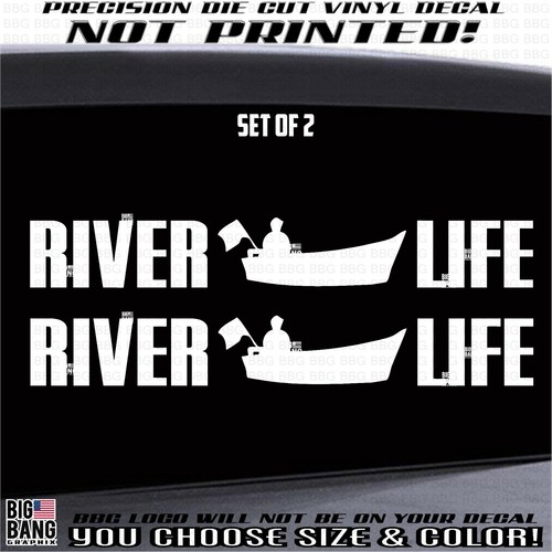 River life decal sticker fish - river,