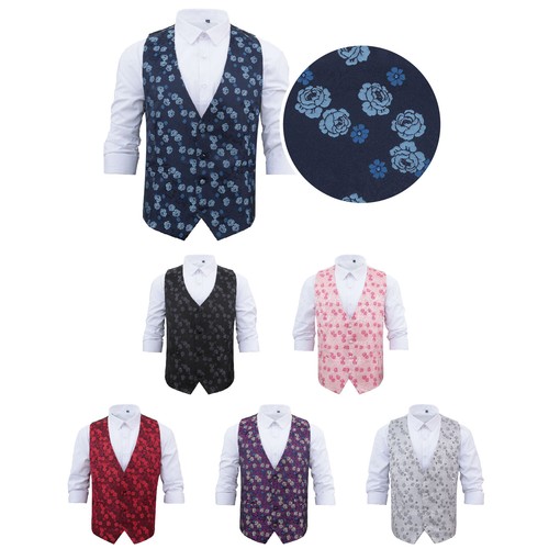 Mens waistcoat woven - waistcoat, floral