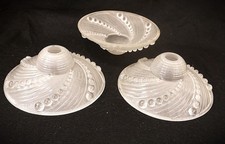 Set of 3 Art Deco Glass Tulip