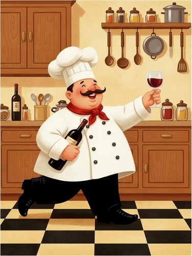 Tile mural italian happy - italian, fat