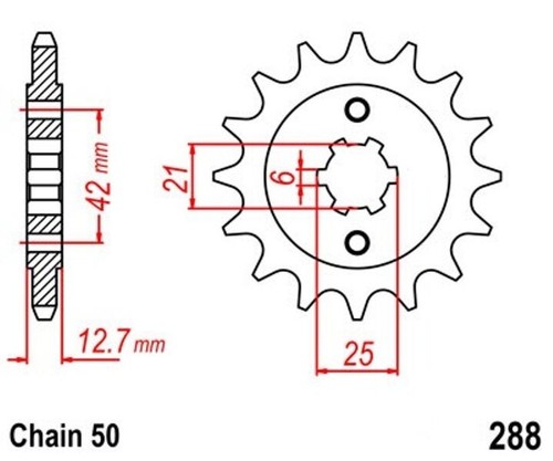 Pinion pitch for honda - 17,