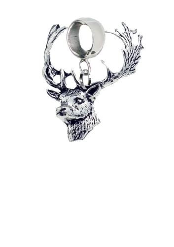 A63 fallow deer head pewter - deer,