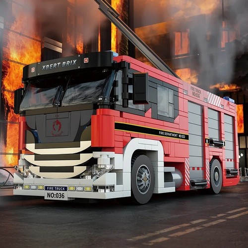 Fire truck building blocks - building,