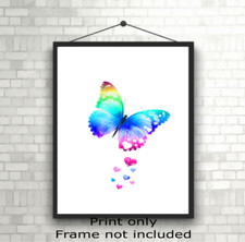 Rainbow Butterfly A3, A4 or A5 Wall Art Poster Photo Print Picture *unframed*