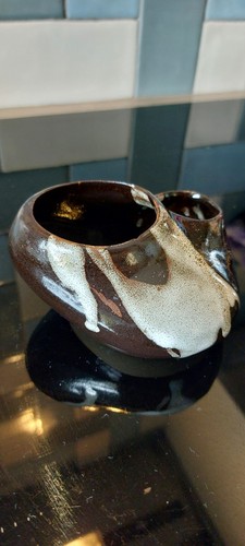 Brown drip glaze pottery - drip,