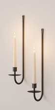 Wall Candle Sconce Black Metal