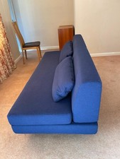 Muji 3 Seater Sofa Bed Blue Felt