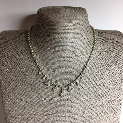 Vintage silver tone clear