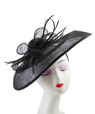 Large Flower Feather Hair Hat