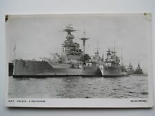 Vintage RP Postcard - Royal Navy HMS MALAYA & Destroyers - Unused