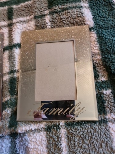 Silver glitter mirror - &, 4"x6"